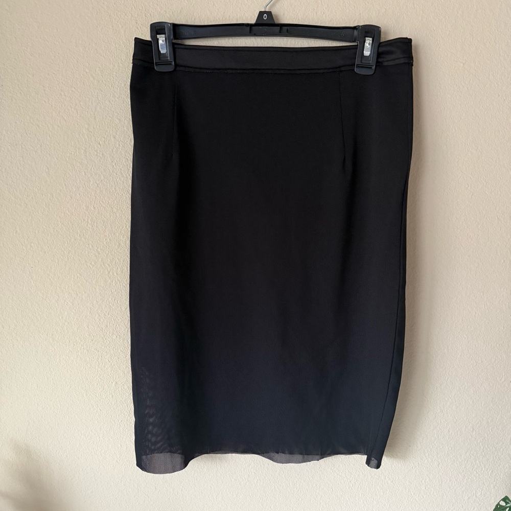 H&M Black Mini Skirt with Sheer Pencil Skirt Overlay